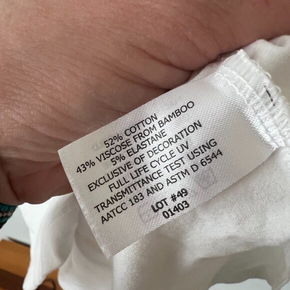 Coolibar UPF UV Sun Protection White Hooded Swim Cover Women's Size Large - Picture 6 of 9